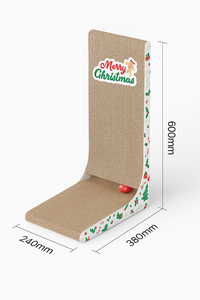 Personalizado en forma de L respetuoso del medio ambiente de cartón montado en la pared del gato rascador poste moderno gato árbol Scratch Pad para gatos - Product Image 6