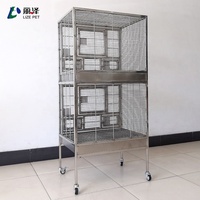 Cage à oiseaux de luxe en acier inoxydable 304 LIZE PET, grande cage à perroquets, style vintage, nichoir en métal, boîte de reproduction, tiroir, cage de reproduction pour moine