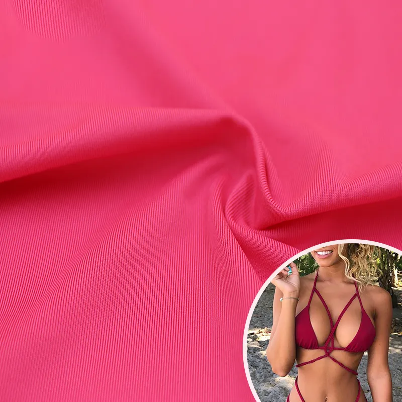 도매 Sun-proof Polyester Stretch Fabric 스판덱스 Single Jersey Fabric 대 한 수영복 사이클링 착용