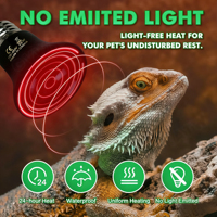 Émetteur de chaleur infrarouge en céramique de haute qualité sans lumière, lampe chauffante pour reptiles, incubateur pour reptiles et poulets