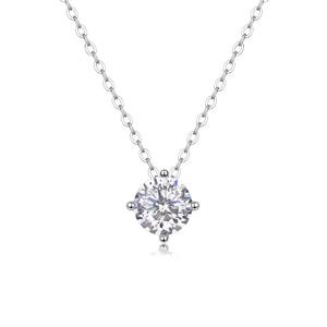 Collier pendentif en diamant hypoallergénique à la mode personnalisé Moissanite coupe brillante cadeau parfait pour les personnes soucieuses de leur style - Product Image 1