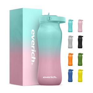 Nouvelle bouteille d'eau isolée en forme de <span class=keywords><strong>gourde</strong></span> 24oz à Double paroi en acier inoxydable 304, flacon sous vide - Product Image 2