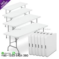 Nouveau Produit Mobilier de Salle à Manger Taille Personnalisée en Plastique Pliable Ronde Banquet Tables de Réception de Mariage