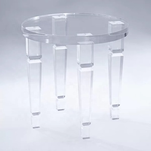 Siêu hiện đại trong suốt Acrylic Vòng Bàn cà phê rõ ràng cho plexiglass <span class=keywords><strong>lucite</strong></span> cuối bảng cho trang trí nội thất kệ trưng bày - Product Image 4