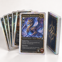 Cartes TCG personnalisées en papier Scodix, holographiques, avec effet UV doré en relief, écologiques, durables, coins arrondis/carrés, vernies, pour jeux de cartes à collectionner