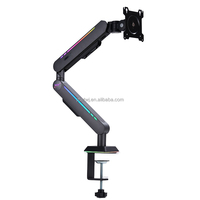 Support d'Écran VESA à Bras Articulé 17-42 Pouces avec Éclairage Gaming RGB pour Moniteur de Bureau
