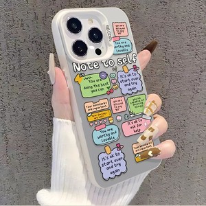 <span class=keywords><strong>Funda</strong></span> bonita de dibujos animados con eslogan Ins para iPhone 17 Air 16E 16 15 14 13 <span class=keywords><strong>12</strong></span> <span class=keywords><strong>Mini</strong></span> 11 Pro Max XR XS 7 8 Plus SE - Product Image 3