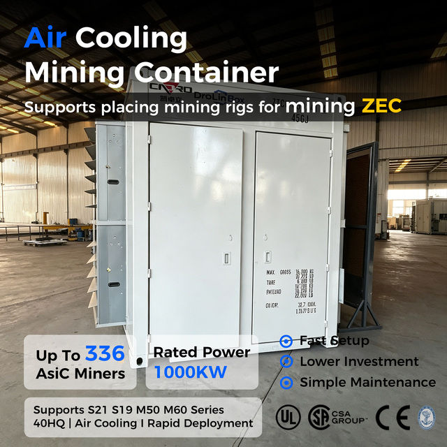 Drolin Box 40Ft Air Cooling ASIC Mining Container for 270 S19 Miners Fast Setup Low Cost Crypto Farm Outdoor Site