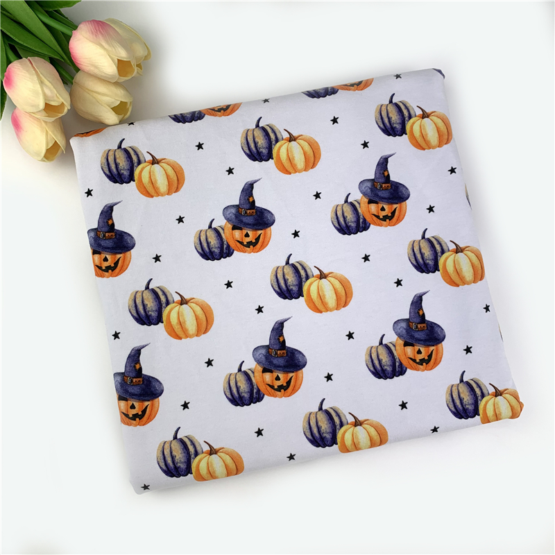 NO MOQ Soft halloween cartoon cotton lycra fabric