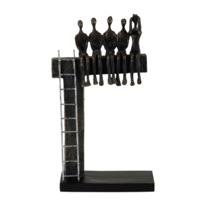 Scultura Contemporanea in Poliresina con Figure Umane e Scala per Arredamento Soggiorno, Mensola e Arte da Bagno - Product Image 1