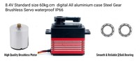 Feetech 8.4V 60KG Couple élevé 180 °   Servomoteur numérique sans balais à engrenages en acier pour mise à niveau d'hélicoptères, voitures, bateaux, avions et drones RC