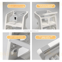 VSUCH Chaise haute en plastique détachable 3-en-1 pour enfants Design moderne Pliable et caractéristique de sécurité pour l'apprentissage des tout-petits à manger