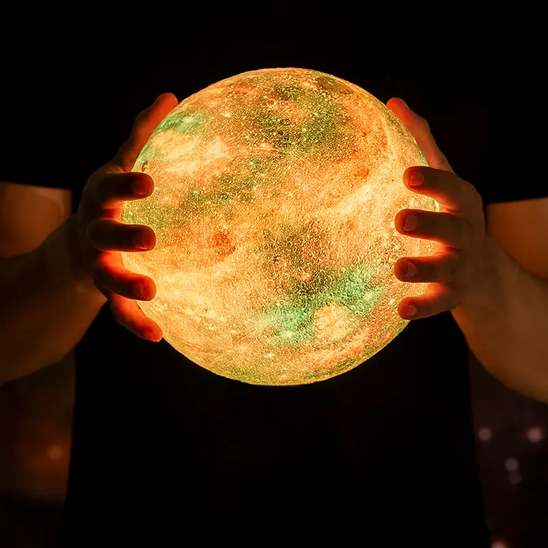 Goedkope Smart Touch 3d Custom Diy Afdrukken Foto Led Volle Maan Globe Nachtlampje 16 Kleur Veranderende Rgb Galaxy Maanlamp Voor Kamer