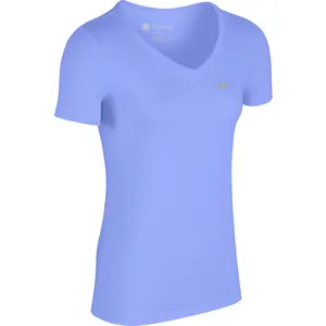 गर्दन की छोटी आस्तीन वाली महिला टी-शर्ट, कस्टम ओएम सेवा लंबी महिला टी-शर्ट
