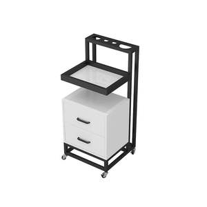 Carro de salón de belleza multifuncional portátil móvil Carro <span class=keywords><strong>auxiliar</strong></span> de salón <span class=keywords><strong>con</strong></span> dos <span class=keywords><strong>cajones</strong></span> - Product Image 5