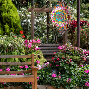 Mandala <b>Wind</b> <b>Spinners</b> Stainless Steel <b>Wind</b> Sculpture Gift 3D Hanging <b>Garden</b> <b>Wind</b> <b>Spinner</b> Christmas Decoration Indoor Outdoor - Product Image 2