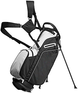 Chariot de golf pour sac de transport, design élégant, pleine longueur, avec glacière, capote de pluie, compartiment pour putter, noir - Product Image 3