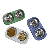 Nourriture anti-déversement pour animaux de compagnie personnalisée mangeoire lente pour chiens bol amovible en acier inoxydable avec double bols pour plusieurs animaux de compagnie