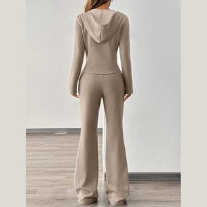 ชุดวอร์มผู้หญิงขายส่ง ชุดวอร์มแบบกำหนดเอง 2 ชิ้น ชุดกีฬาผู้หญิง กางเกงจ็อกเกอร์ ชุดฮู้ดดี้ซิปเต็มตัวสำหรับผู้หญิง - Product Image 2