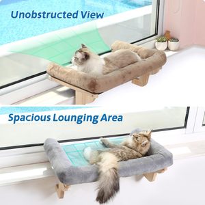 Hamac orthopédique pour chat à fixer sur fenêtre, étagère en bois pour chats de petite et grande taille, chatons, siège suspendu pour animaux de compagnie - Product Image 3