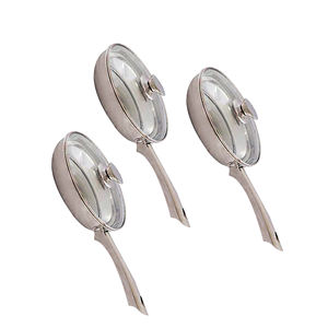 Utensilios de cocina ligeros de lujo para el hogar, sartén de acero inoxidable de mango largo a bajo precio con tapa de vidrio, sartén de 24 cm de Bangladesh - Product Image 4