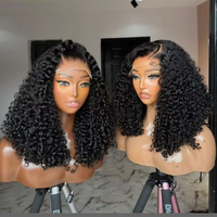 Perruques Courtes Bob en Cheveux Humains Naturels, Ondulées et Bouclées, avec Dentelle Frontale HD, Style Pixie Birman, pour Femmes