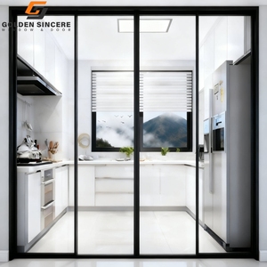 Système de porte coulissante intérieure en verre avec cadre en aluminium de style moderne GS - Product Image 2