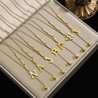 Collar de Acero Inoxidable de Moda que No Destiñe - Serie de 26 Letras del Alfabeto