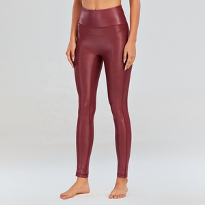 Leggings JIEJIN Personalizzati in <span class=keywords><strong>Ecopelle</strong></span> Elasticizzata a Vita Alta, Colori Vivaci, Lucidi per Fitness e Palestra da Donna - Product Image 2
