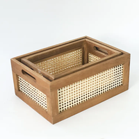 Décoration d'intérieur : Paniers de rangement en bambou pour vêtements et jouets, avec poignées, vente en gros à prix abordable