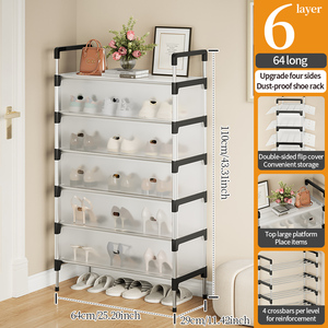 منظم أحذية معدني قابل للفك 5/6 طبقات من OEM، مقاوم للصدأ والرطوبة، خزانة تخزين أحذية لمدخل المنزل وغرفة النوم وحقائب اليد - Product Image 6