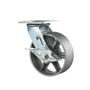 Hochbelastbare <span class=keywords><strong>4</strong></span>, 5, 6, 8 Zoll Gusseisen-Lenkrollen für Öfen, starre Stahl-Lenkrollen mit 150 mm Durchmesser, OEM-unterstützt - Product Image 6