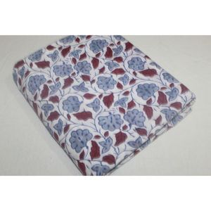 Tela de Algodón Estampada a Mano al por Mayor, Tela de Algodón Ligera, Tela Floral Hecha a Mano en India para Confección de Vestidos para Niñas - Product Image 3