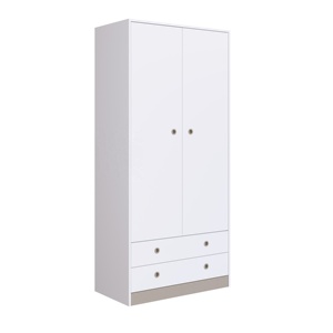 Armario de Dormitorio Infantil de Estilo Moderno, 2 Puertas, 2 Cajones, AMORE Art Moveis AR-GR090 BR, Mueble de Madera Ecológica, Aglomerado - Product Image 1
