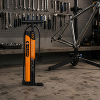 Pompe à air professionnelle pour réparation de vélos, 120 PSI, double tube avec manomètre, robuste, pour usage en atelier