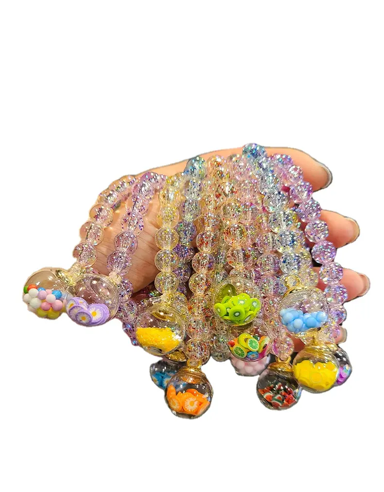 Children's bracelet female princess hand strung quicksand ball baby jewelry toys little girl holiday gifts wholesale