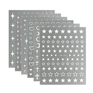 Großhandel 8*10CM selbst klebende Silber Maniküre Slider 3D fluor zierende Farbe <span class=keywords><strong>Nail</strong></span> Art Aufkleber Laser Bohemia wasserdichter Kunststoff - Product Image 6