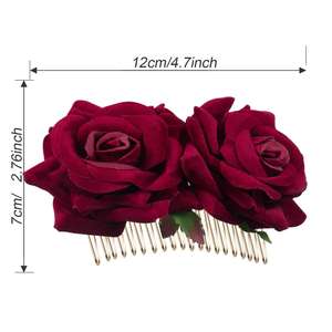 Pince à cheveux en forme de fleur Rose, peigne coulissant pour danseuse <span class=keywords><strong>Flamenco</strong></span>, pince à cheveux, <span class=keywords><strong>accessoires</strong></span> de coiffure, offre spéciale - Product Image 3