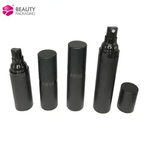 skincare hand cream airless lotion spray 15ml 50ml 30ml matte black airless pump bottle frosted for serum cream