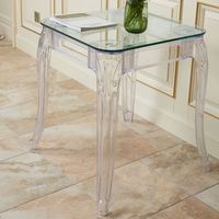 Nouvelle conception de meubles de salon, lit de luxe, table d'appoint en plastique transparent, table basse de salon, meubles