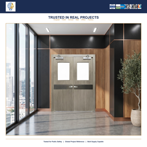 <span class=keywords><strong>Puerta</strong></span> Comercial de Acero Resistente al Fuego para Espacios de Trabajo Compartidos, Diseño Contemporáneo, Acabado Gris Resistente - Product Image 5