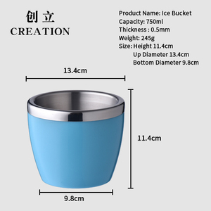 Seau à glace portable en acier inoxydable de 1,5 litre pour fête, avec poignée et couvercle, directement de l'usine de création - Product Image 6