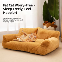 Coussin pour animaux de compagnie 4 saisons, lit canapé épais et chaud pour chat et chien, anti-rayures, lavable, en peluche douce, pour animaux d'intérieur, idéal pour l'été