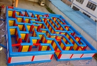 Offre Spéciale 10*10M géant interactif château gonflable labyrinthe enfants extérieur labyrinthe terrain de jeu gonflable à vendre