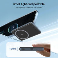 Mini banco de energía portátil de 2000mAh, estación de energía móvil de carga inalámbrica rápida con función magnética, potencia de salida de 15W