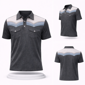 เสื้อโปโลผู้ชายแบบตะวันตก ปักโลโก้ตามสั่ง ผ้าแห้งเร็ว นุ่มสบาย พิมพ์ลายแบบซับลิเมชั่น คุณภาพสูง ไม่ยับ ติดกระดุมไข่มุก - Product Image 3