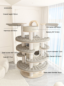 Torre per <span class=keywords><strong>Gatti</strong></span> di Lusso Multilivello Extra Large 1,9m in Legno con <span class=keywords><strong>Tiragraffi</strong></span> in Corda di Carta per Più <span class=keywords><strong>Gatti</strong></span> - Product Image 3