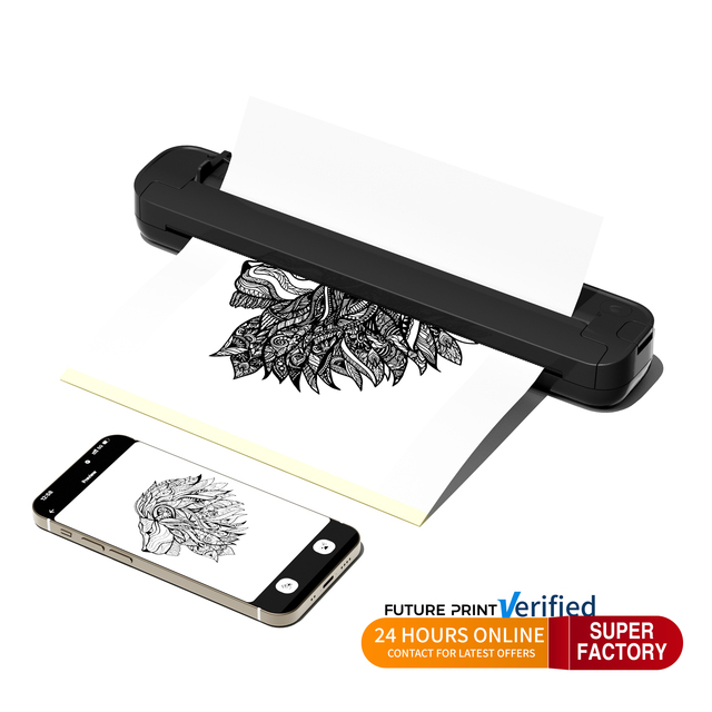 ST81 8Inch A4 Thermal Printer Adjustable Paper Width Inkless Wireless Portable Printer for Tattoo Homework