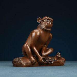 Copper Monkey Zodiac Figurine Irregular Shape Feng Shui <b>Desk</b> Decoration Office Home Use Chinese New Year Gift - Product Image 2