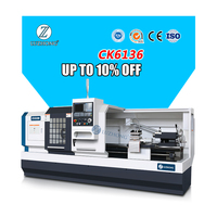 Tour à métaux CNC CK6136 d'occasion pour l'Allemagne, haute précision, état neuf, lit plat horizontal, prix compétitif, 220V GSK
